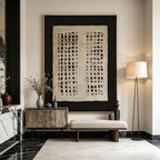 Wabi Sabi Geometric Beige Wall Art - Quiet Lattice