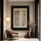 Wabi Sabi Geometric Beige Wall Art - Quiet Lattice
