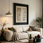 Wabi Sabi Geometric Beige Wall Art - Quiet Lattice