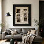Wabi Sabi Geometric Beige Wall Art - Quiet Lattice