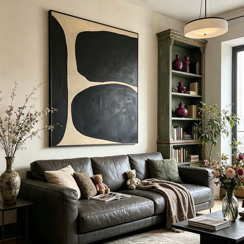 Wabi Sabi Geometric Black Wall Art - Quiet Passage