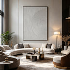 3D Textured Minimalist White Geometric Wall Art - Quiet Radius