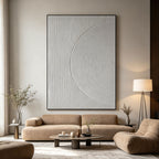 3D Textured Minimalist White Geometric Wall Art - Quiet Radius