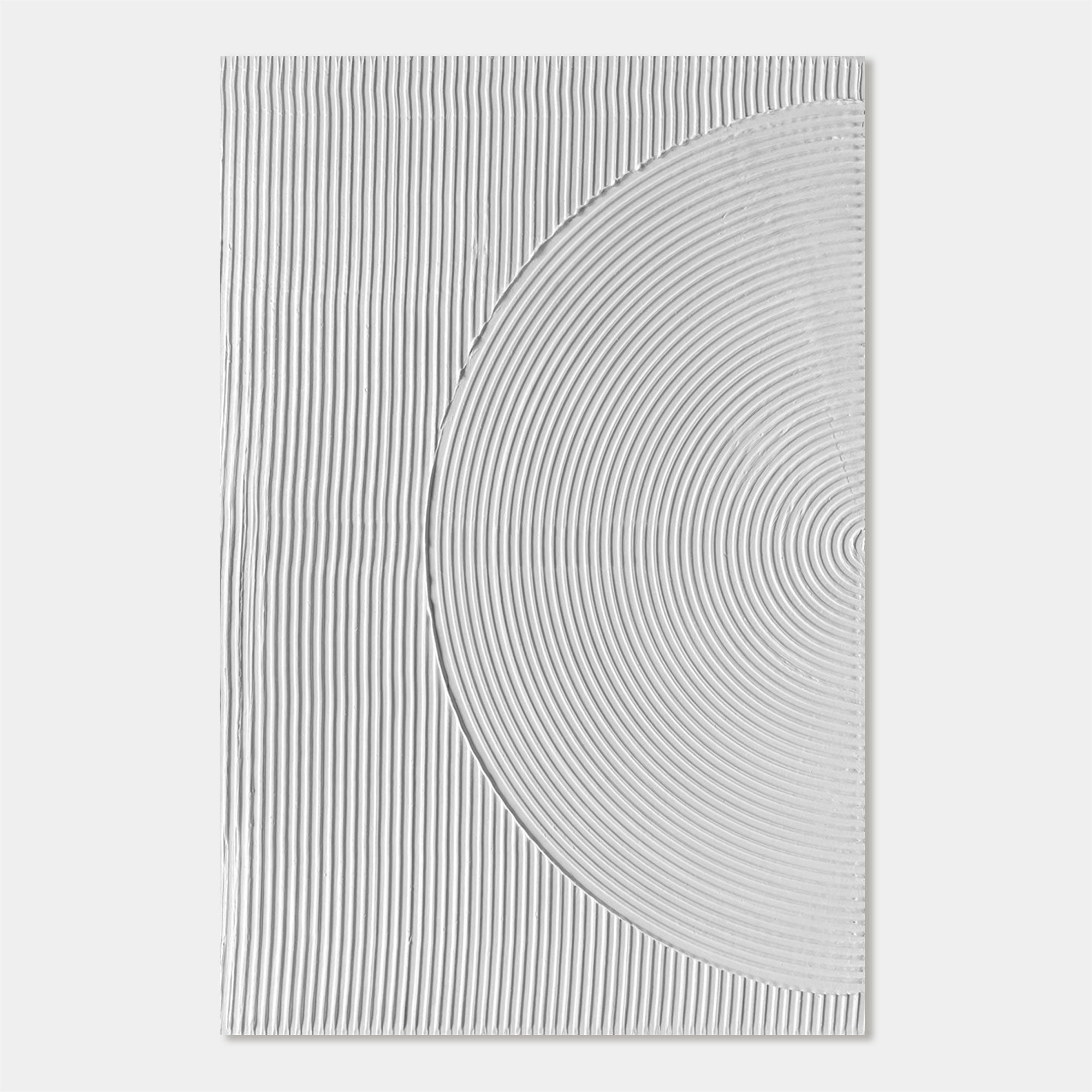 3D Textured Minimalist White Geometric Wall Art - Quiet Radius