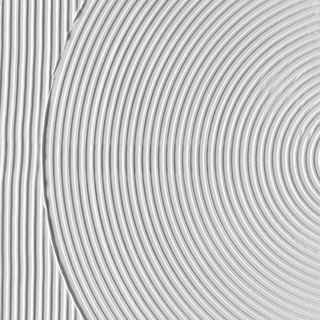 3D Textured Minimalist White Geometric Wall Art - Quiet Radius