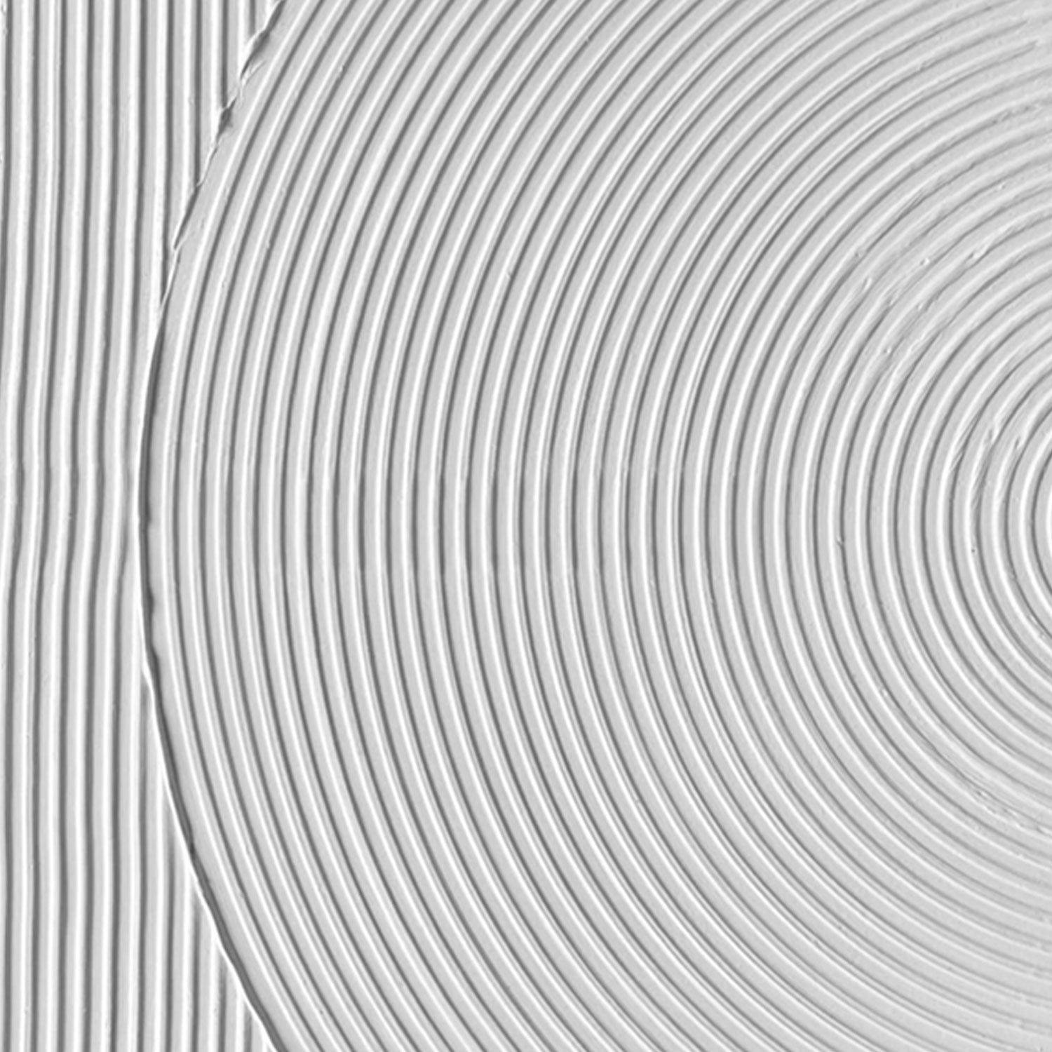 3D Textured Minimalist White Geometric Wall Art - Quiet Radius