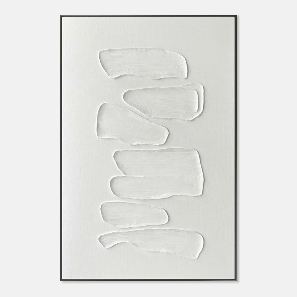 Wabi Sabi Minimalist White Wall Art - Quiet Strata