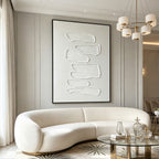 Wabi Sabi Minimalist White Wall Art - Quiet Strata