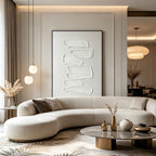 Wabi Sabi Minimalist White Wall Art - Quiet Strata