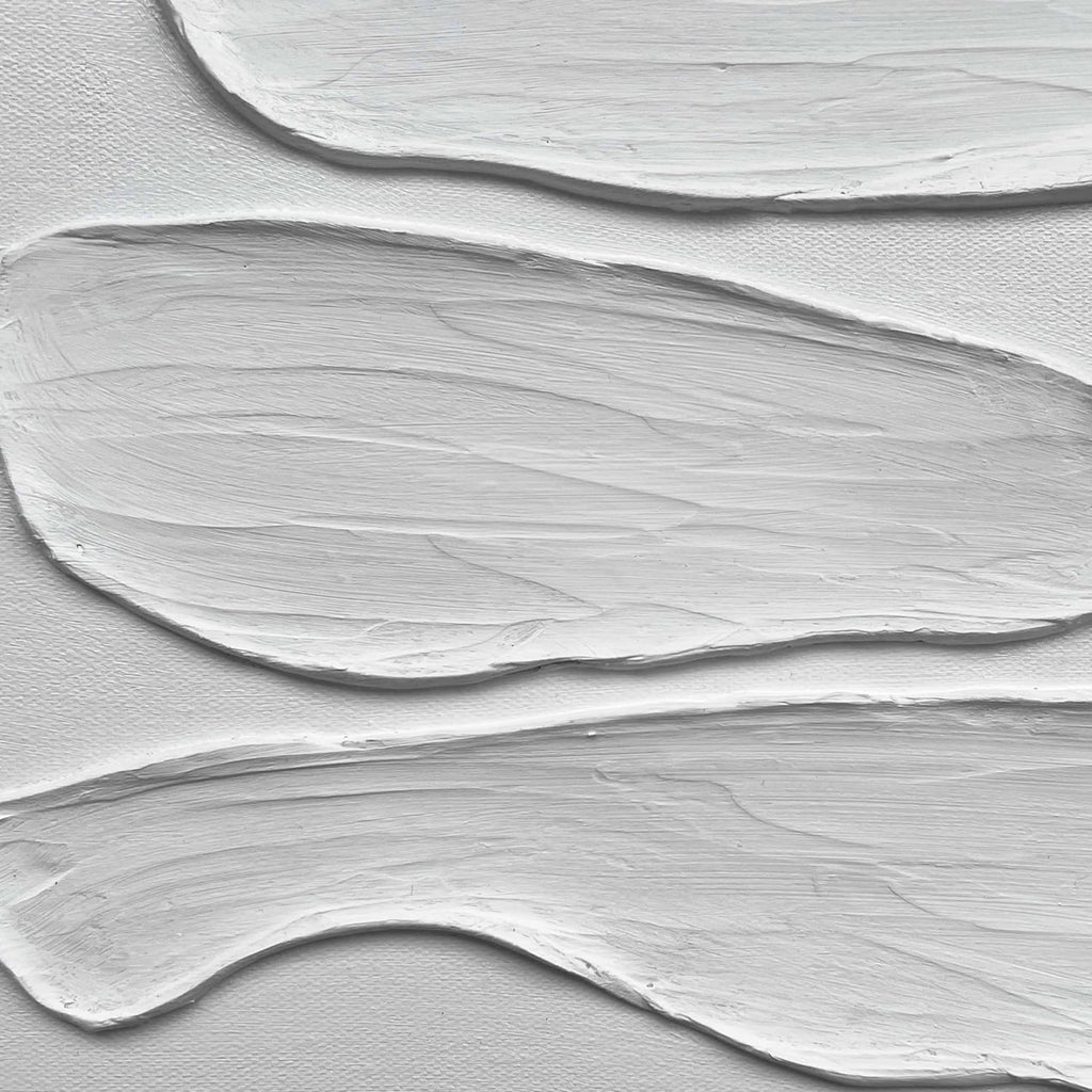 Wabi Sabi Minimalist White Wall Art - Quiet Strata