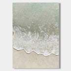 3D Textured Minimalist Coastal Canvas Art - Sage Break