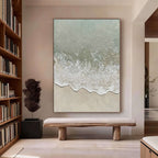 3D Textured Minimalist Coastal Canvas Art - Sage Break