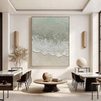 3D Textured Minimalist Coastal Canvas Art - Sage Break