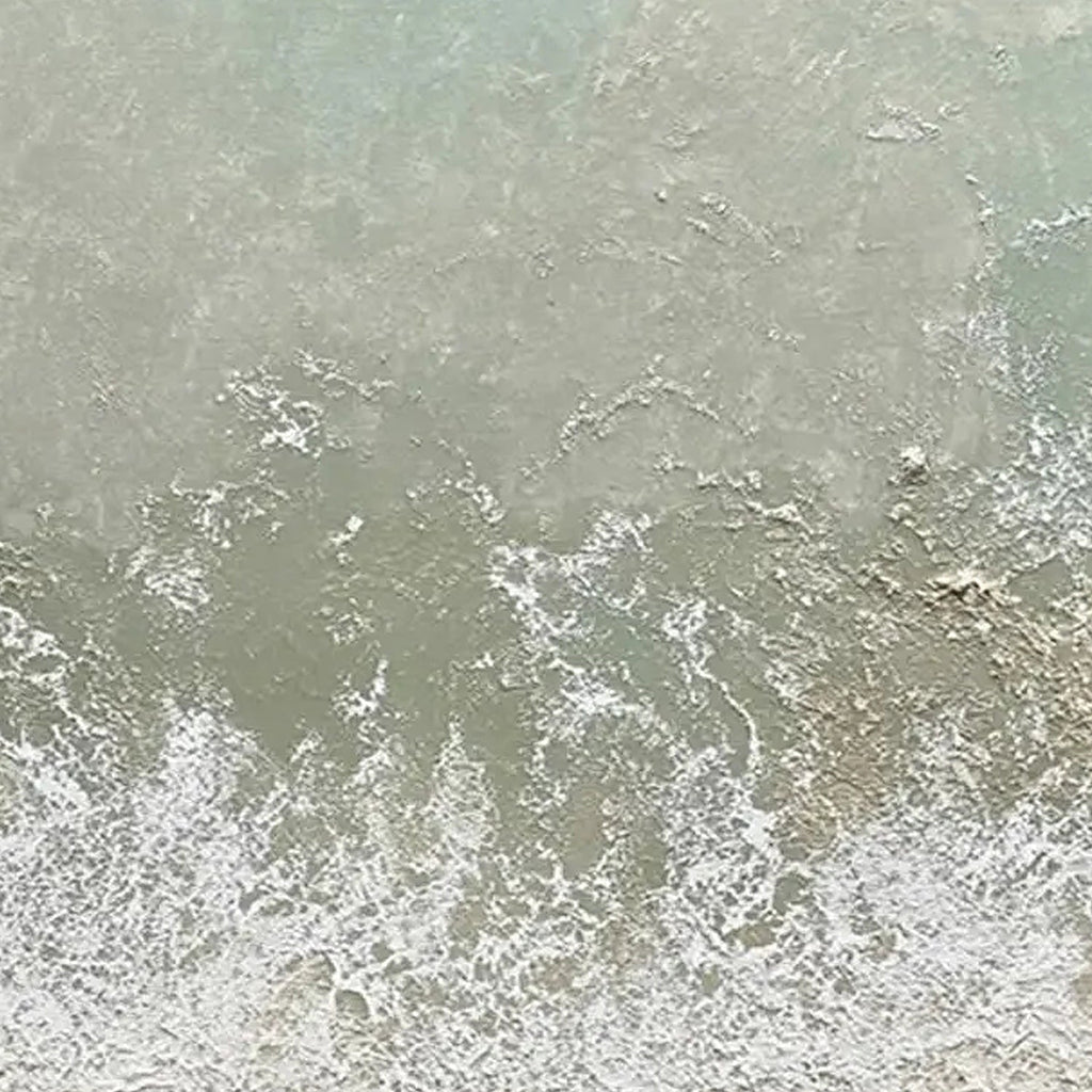 3D Textured Minimalist Coastal Canvas Art - Sage Break