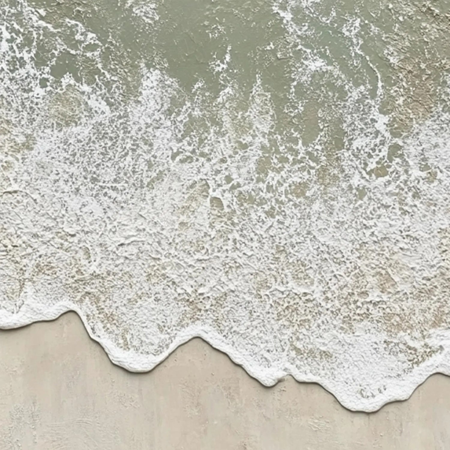 3D Textured Minimalist Coastal Canvas Art - Sage Break