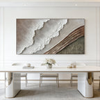 3D Textured Minimalist Coastal Wall Art - Salt Contour