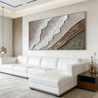3D Textured Minimalist Coastal Wall Art - Salt Contour