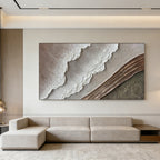 3D Textured Minimalist Coastal Wall Art - Salt Contour