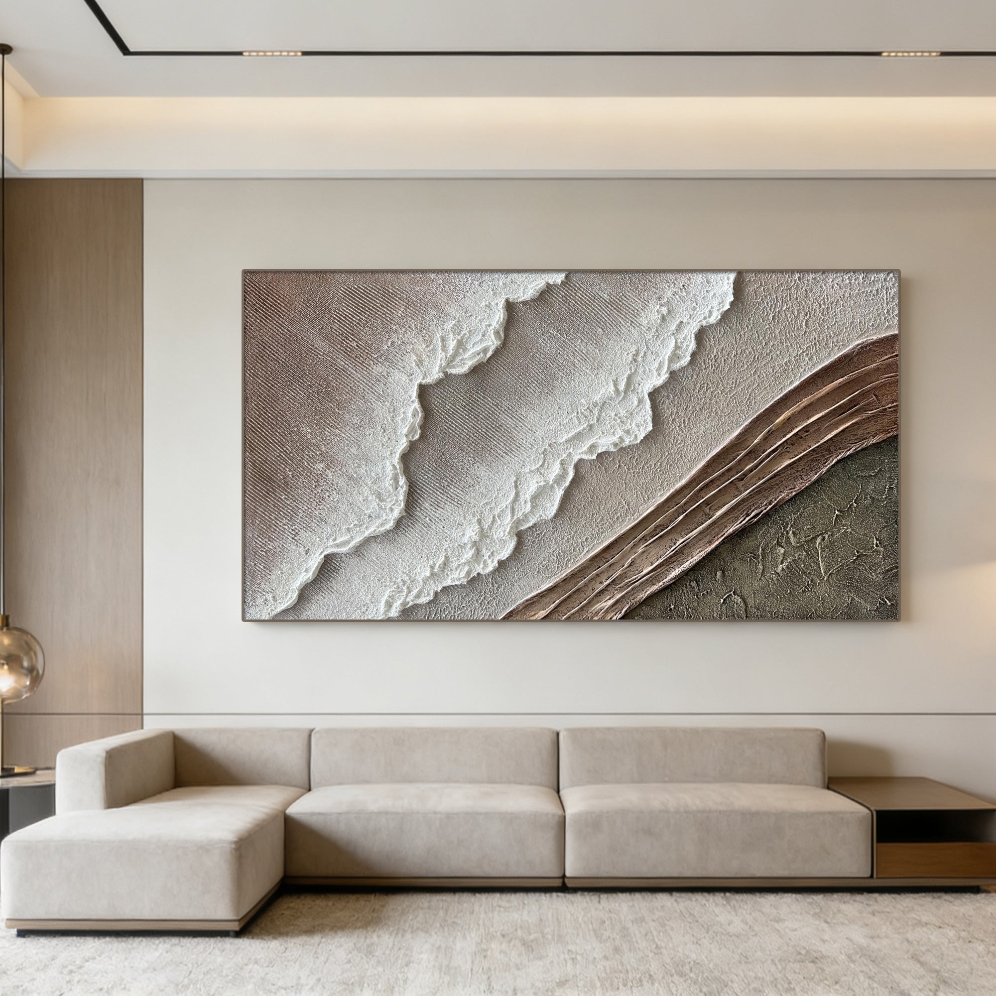 3D Textured Minimalist Coastal Wall Art - Salt Contour