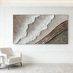 3D Textured Minimalist Coastal Wall Art - Salt Contour