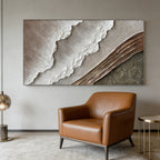 3D Textured Minimalist Coastal Wall Art - Salt Contour
