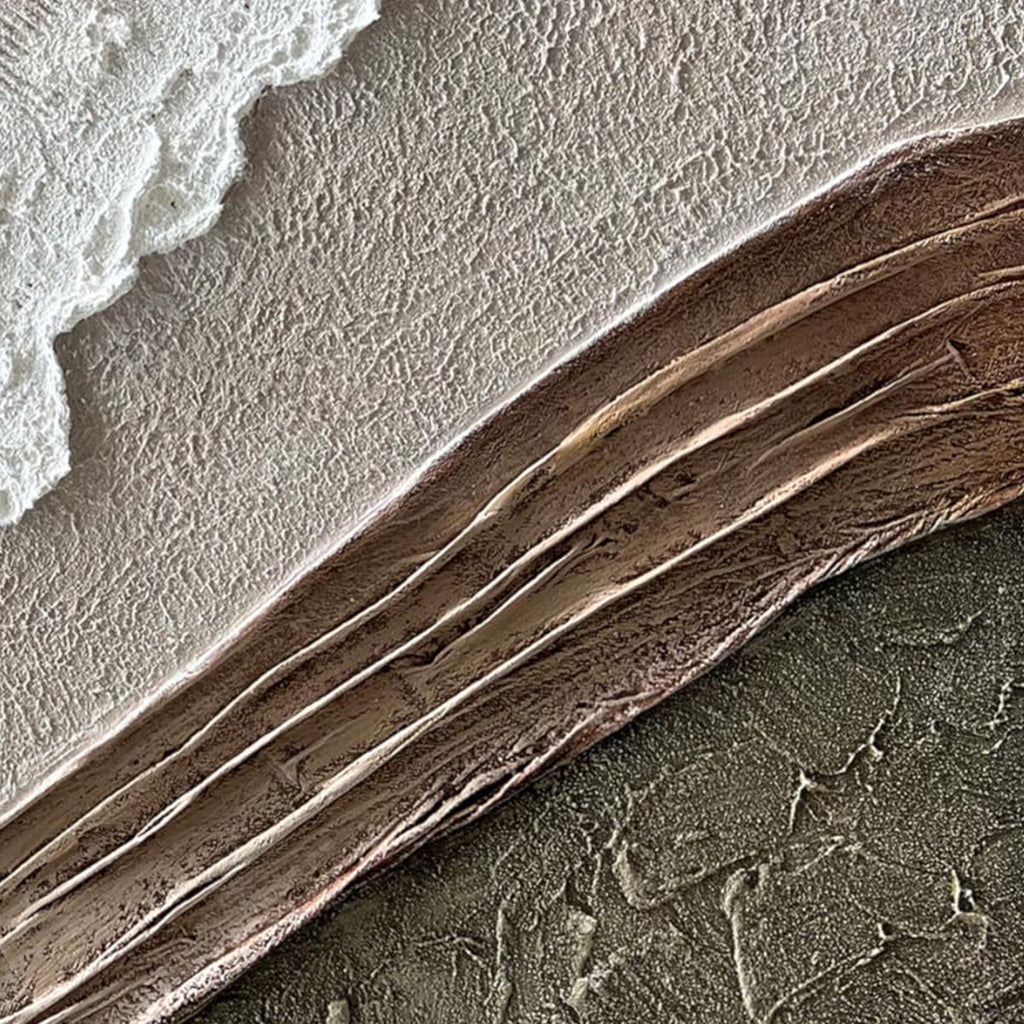 3D Textured Minimalist Coastal Wall Art - Salt Contour