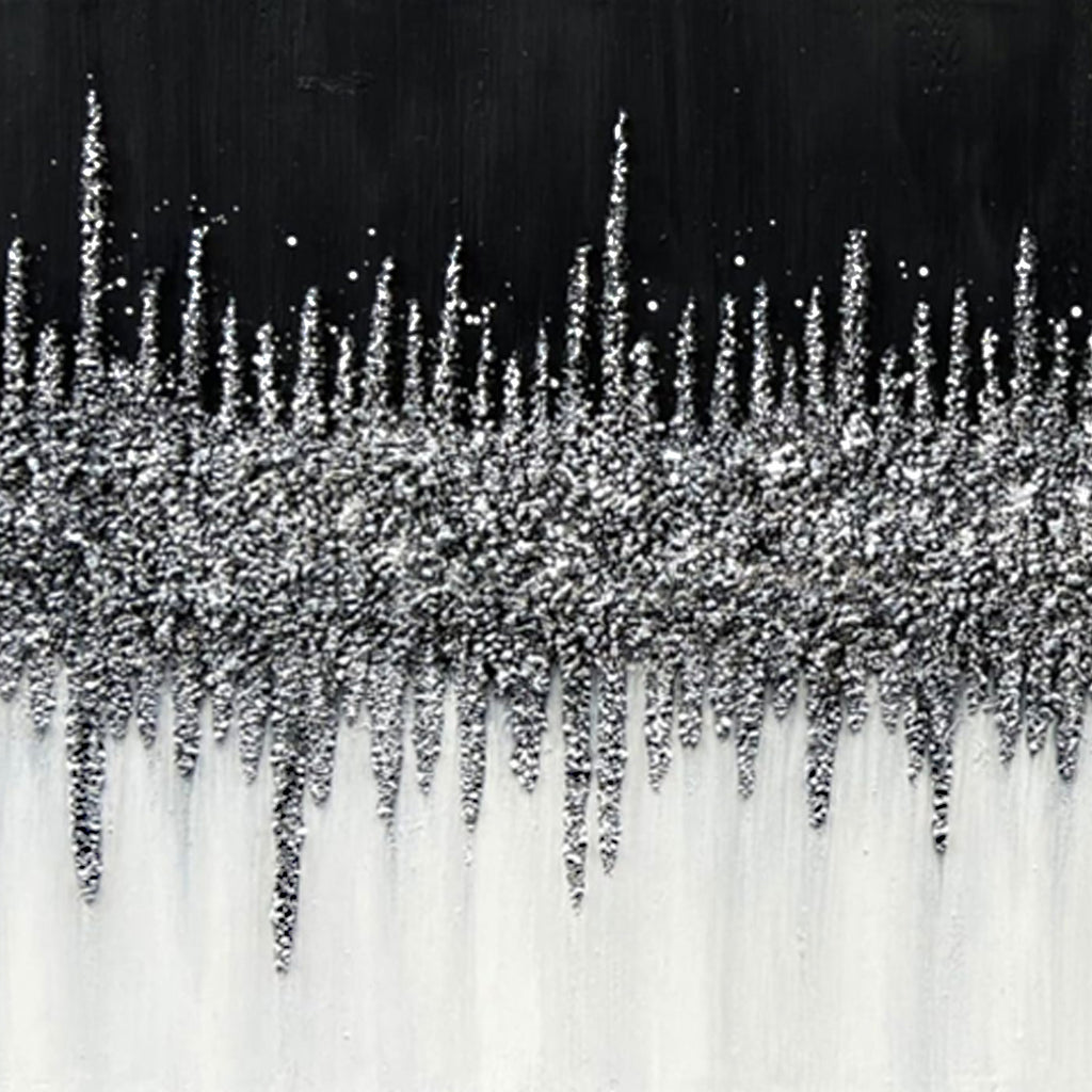 Abstract Black and White Wall Art - Nocturne Horizon