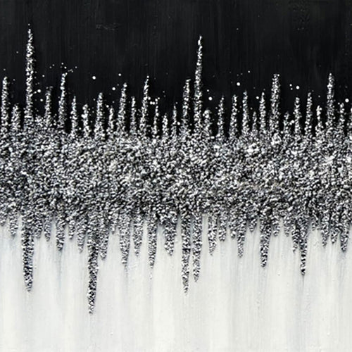 Abstract black and white canvas wall art 'Nocturne Horizon' by Lumi Gallery, modern minimalist design