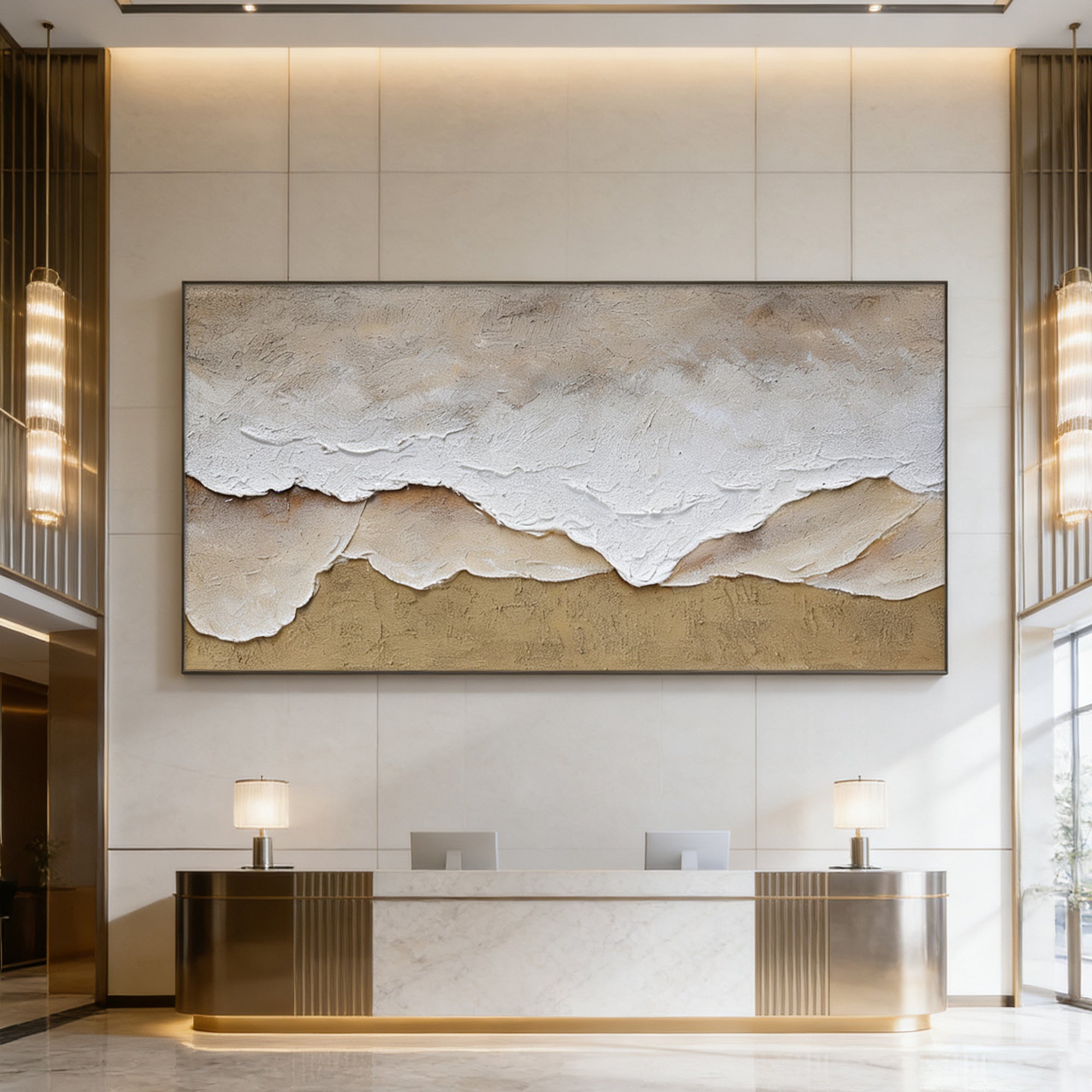 3D Textured Wabi Sabi Coastal Wall Art - Sand Veil