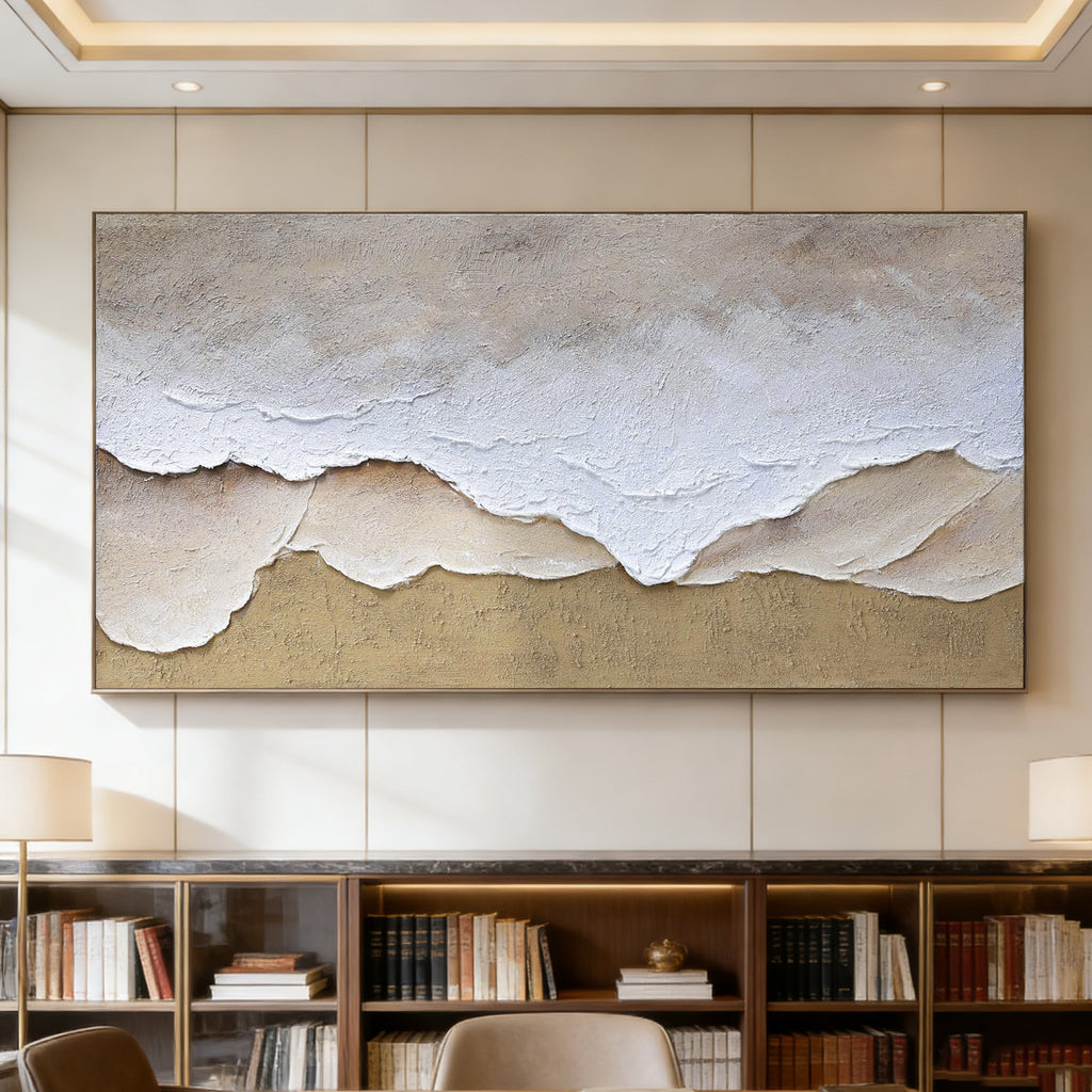 3D Textured Wabi Sabi Coastal Wall Art - Sand Veil