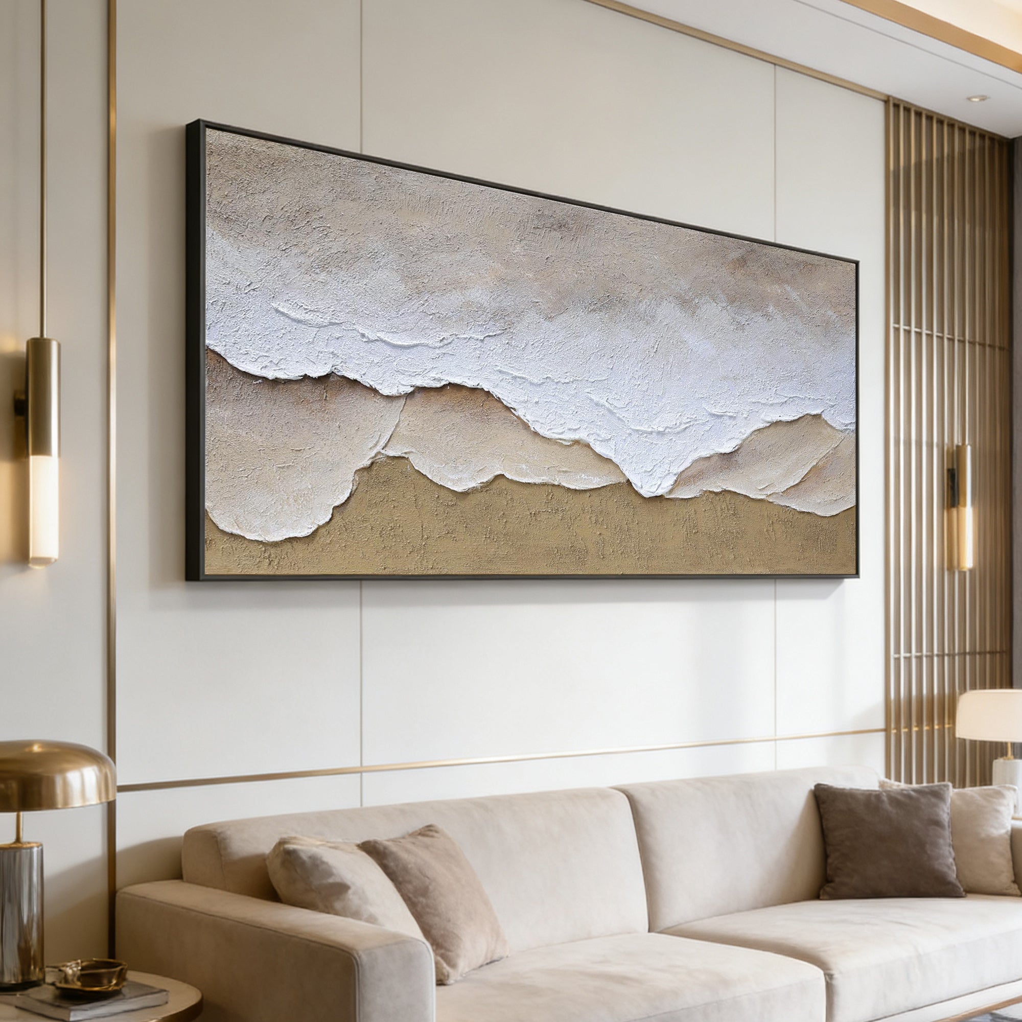 3D Textured Wabi Sabi Coastal Wall Art - Sand Veil
