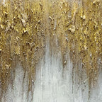 3D Textured Gold Abstract Wall Art - Gilded Descent