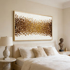 3D Textured Gold Abstract Wall Art - Sepia Bloomfield