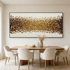 3D Textured Gold Abstract Wall Art - Sepia Bloomfield