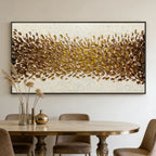 3D Textured Gold Abstract Wall Art - Sepia Bloomfield