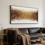 3D Textured Gold Abstract Wall Art - Sepia Bloomfield
