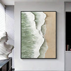 3D Textured Minimalist Coastal Painting - Shore Divide