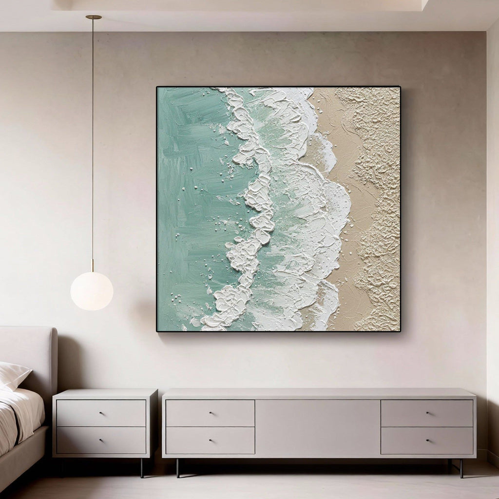 3D Textured Minimalist Coastal Wall Art - Shore Lace