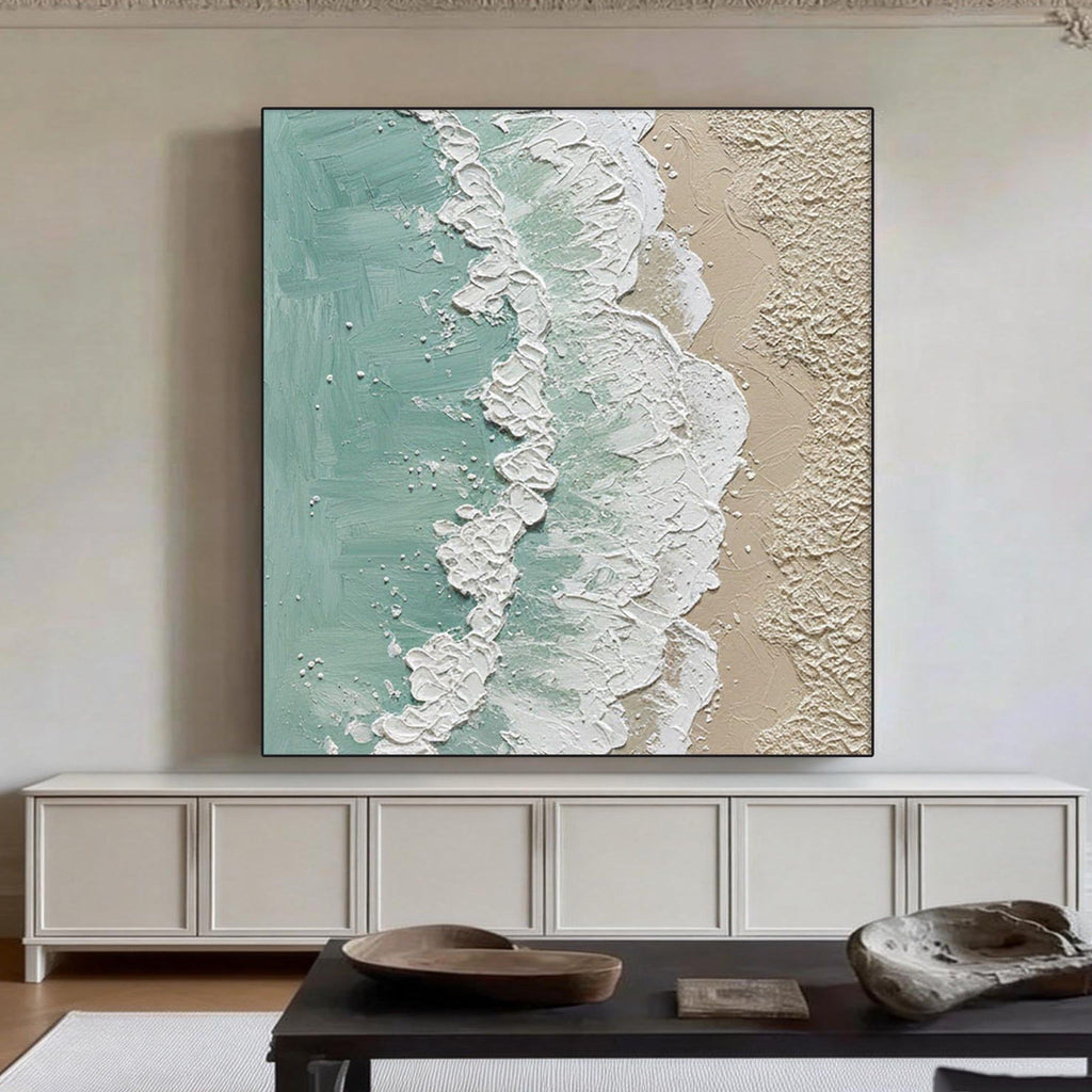 3D Textured Minimalist Coastal Wall Art - Shore Lace