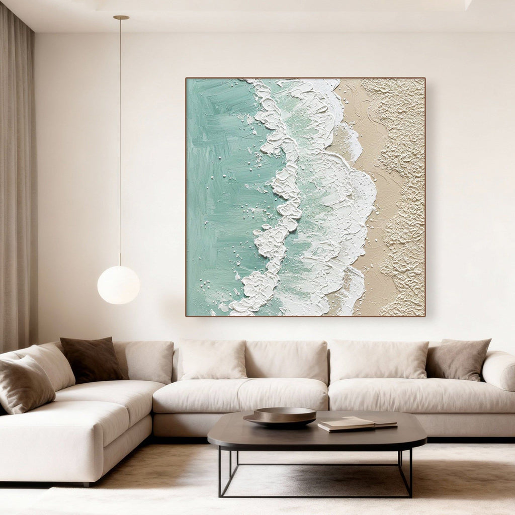 3D Textured Minimalist Coastal Wall Art - Shore Lace