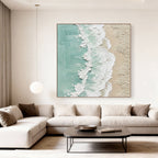 3D Textured Minimalist Coastal Wall Art - Shore Lace