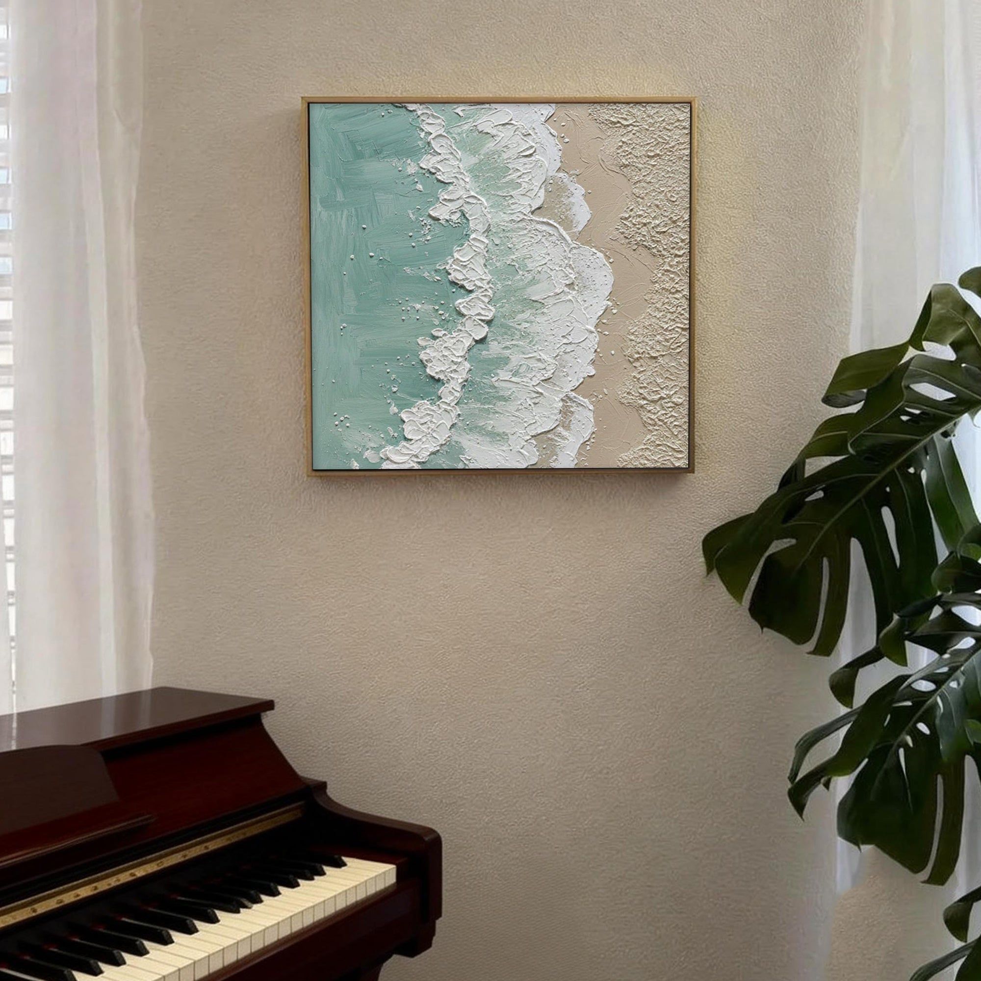 3D Textured Minimalist Coastal Wall Art - Shore Lace