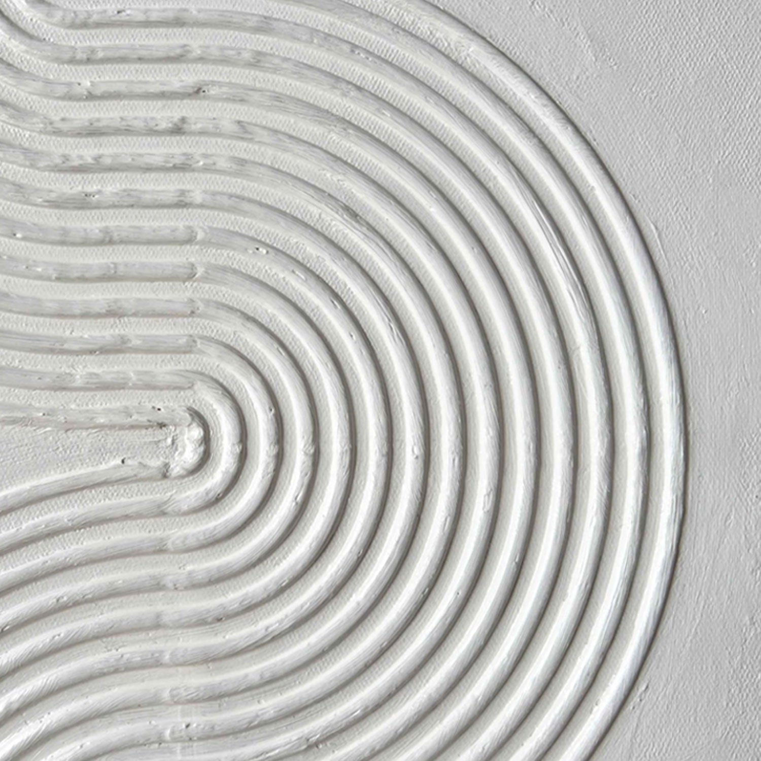 3D Textured Scandinavian White Wall Art - Silent Current