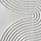3D Textured Scandinavian White Wall Art - Silent Current