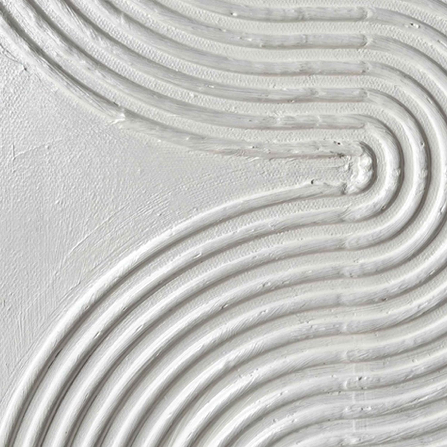 3D Textured Scandinavian White Wall Art - Silent Current