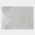 3D Textured Scandinavian White Wall Art - Silent Current