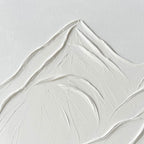 3D Textured Minimalist White Mountain Canvas Art - Silent Peak