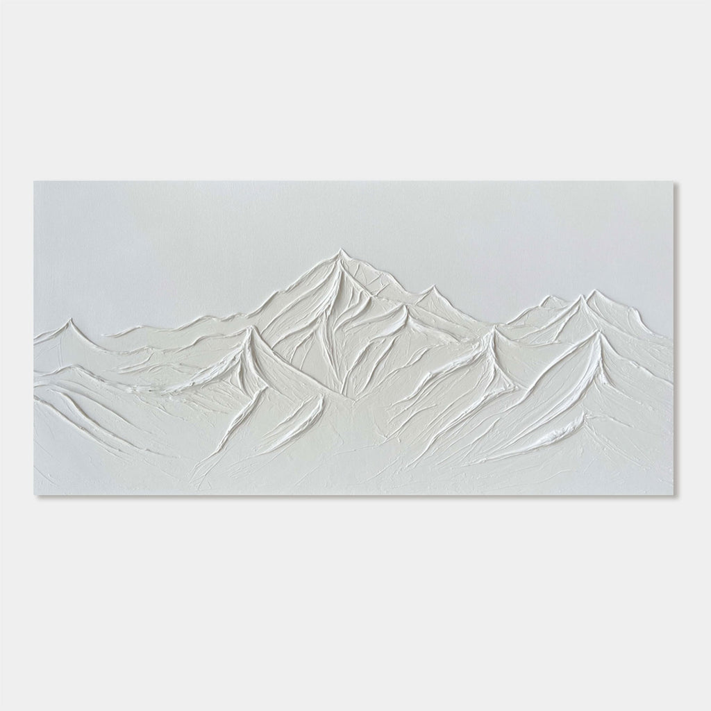 3D Textured Minimalist Snow Mountain Wall Art - Snow Ridge