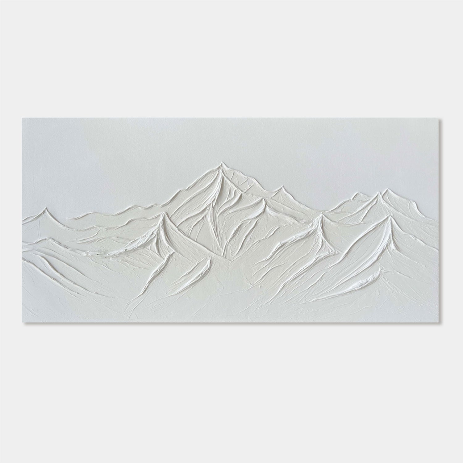 3D Textured Minimalist Snow Mountain Wall Art - Snow Ridge