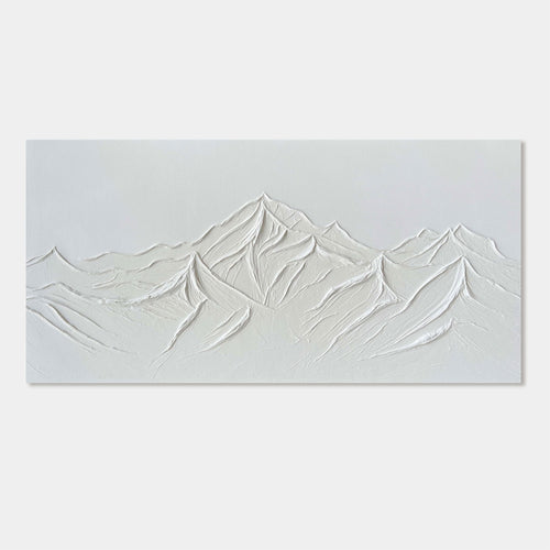Lumi Gallery's 3D textured minimalist Snow Ridge snow mountain canvas wall art